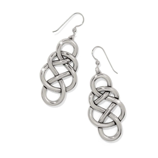 Interlok Braid Drop French Wire Earrings — Silver