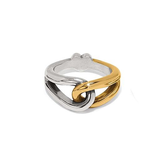Interlok Curve Two Tone Ring — Silver-Gold