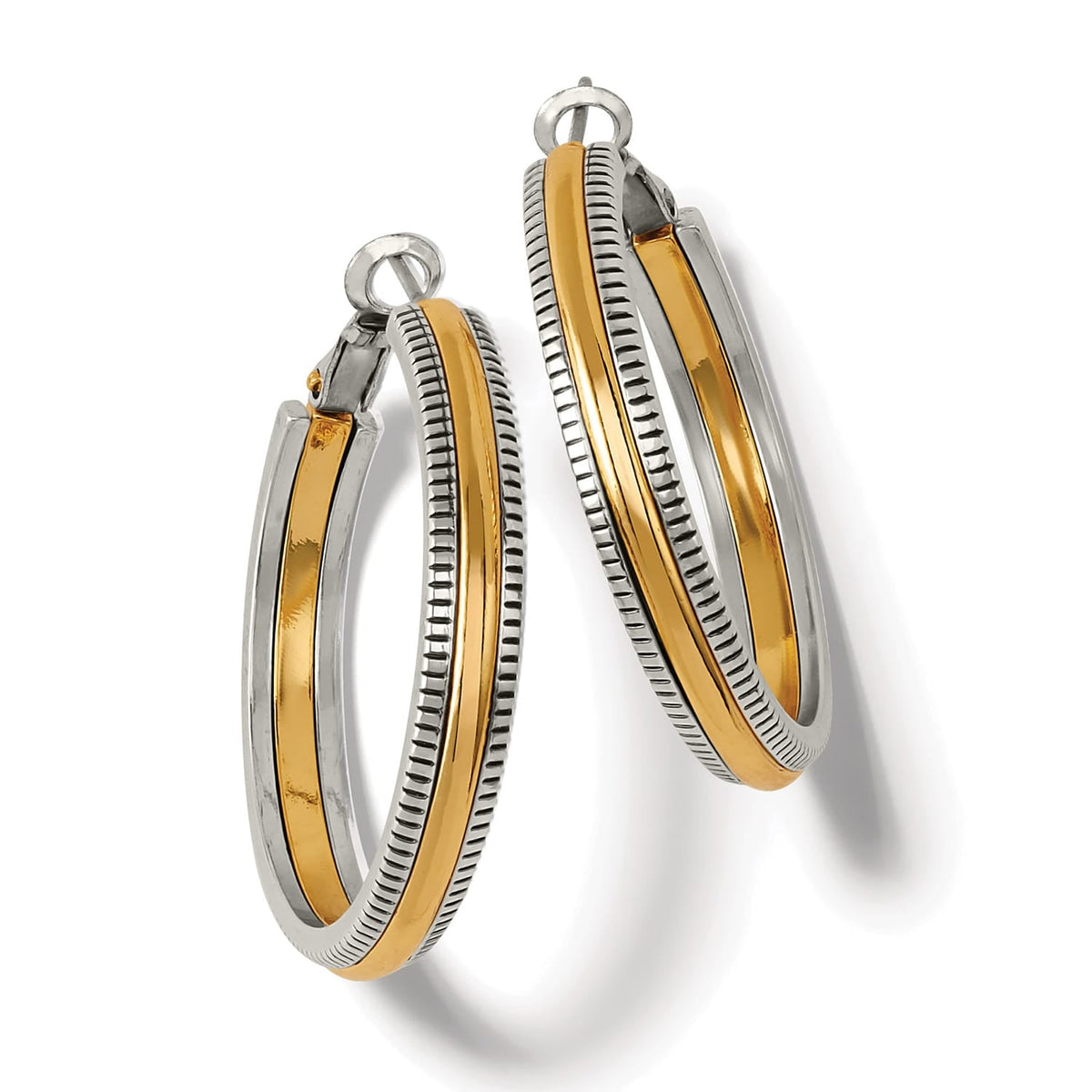 Interlok Heirloom Hoop Earrings — Gold-Silver