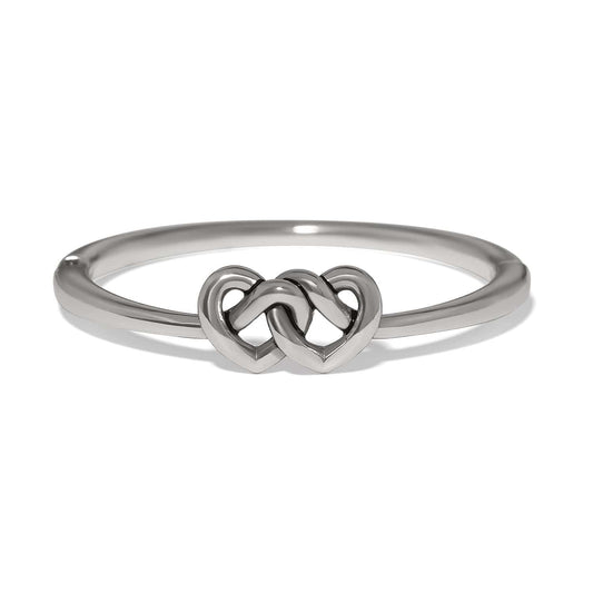Interlok Linked Hearts Hinged Bangle — Silver