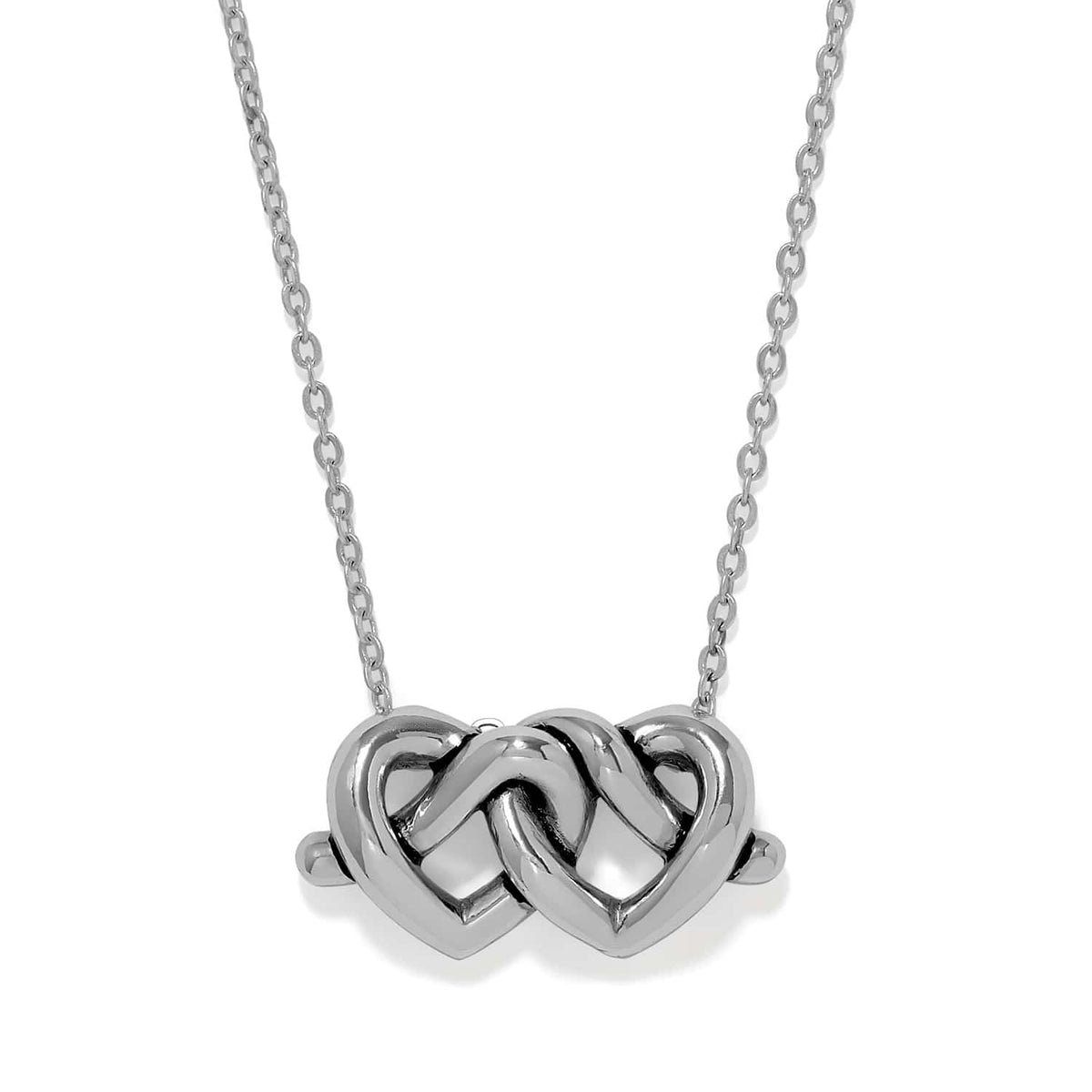 Interlok Linked Hearts Necklace — Silver
