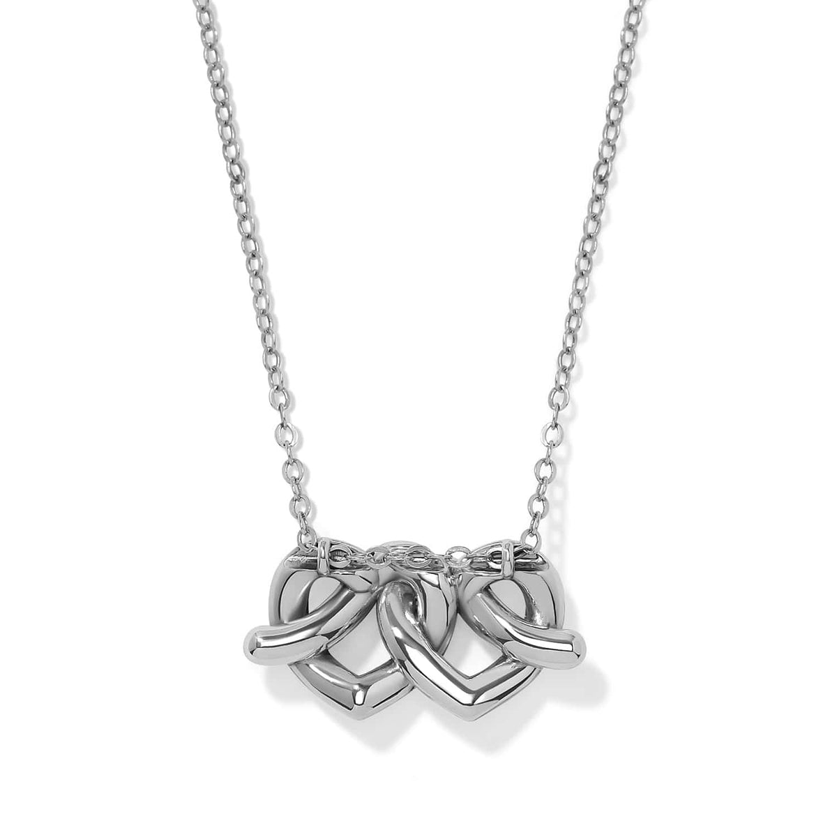 Interlok Linked Hearts Necklace by Brighton