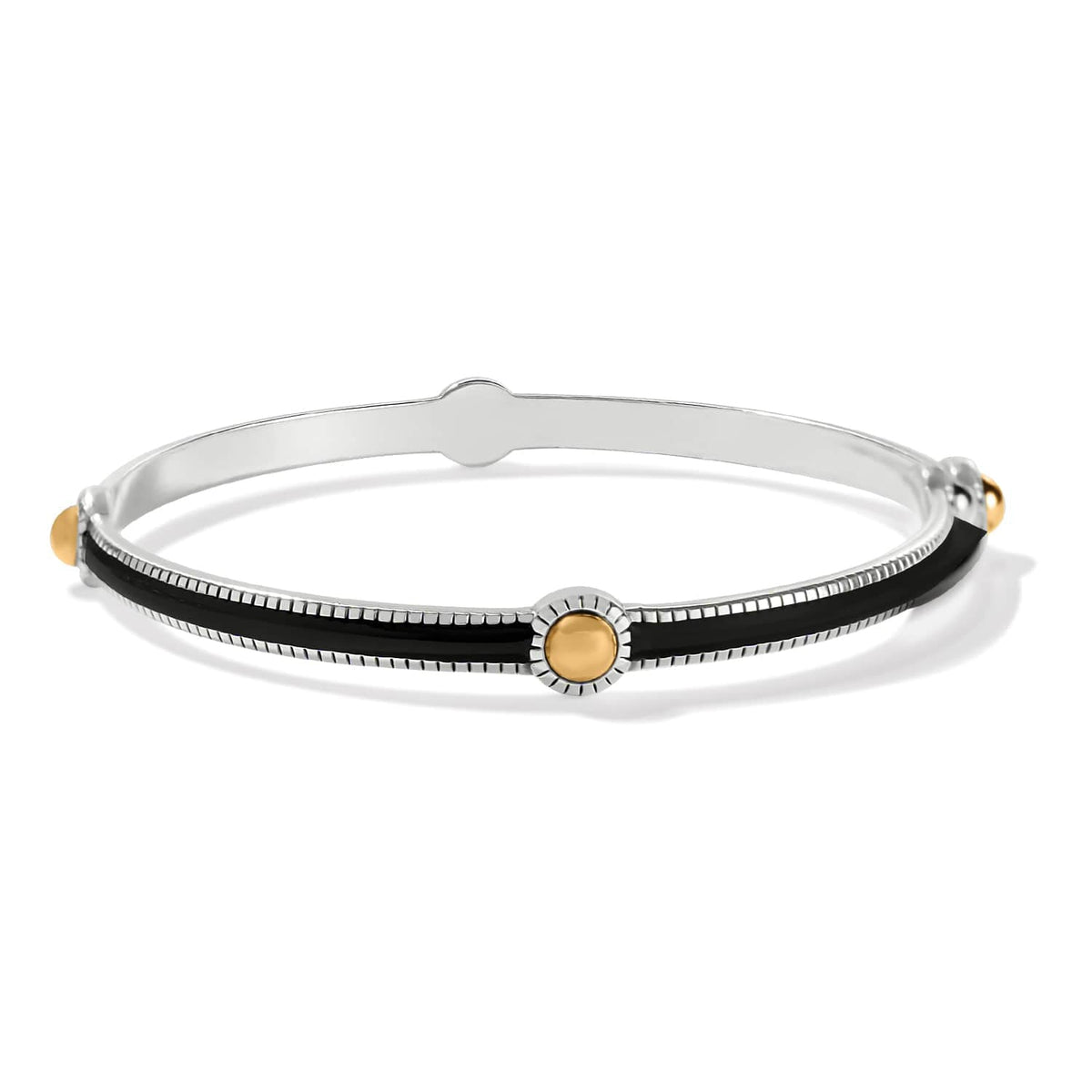Interlok Noir Slim Bangle — Silver-Gold