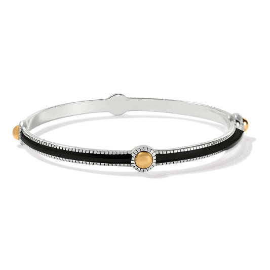Interlok Noir Slim Bangle — Silver-Gold