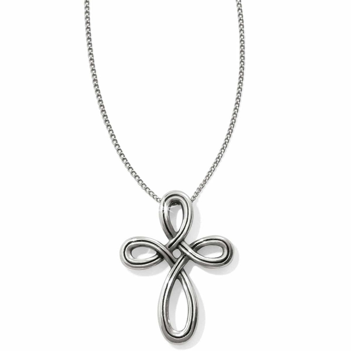 Interlok Petite Cross Necklace — Silver