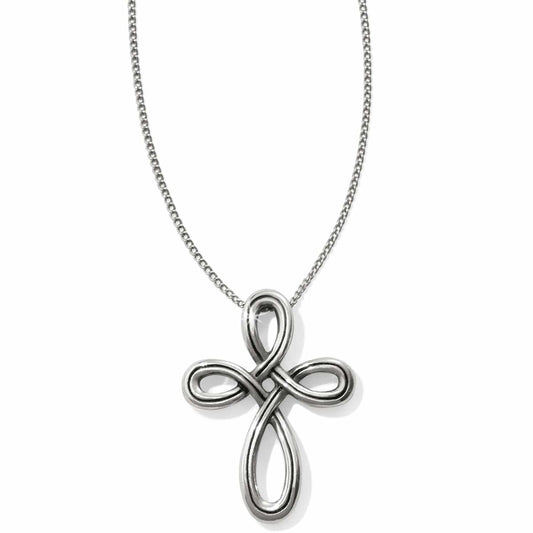 Interlok Petite Cross Necklace — Silver