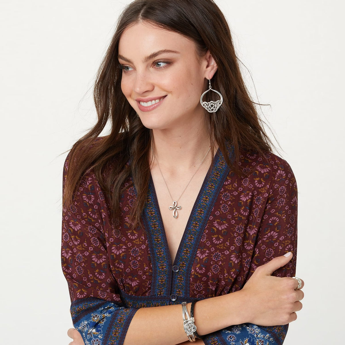 Interlok Petite Cross Necklace by Brighton