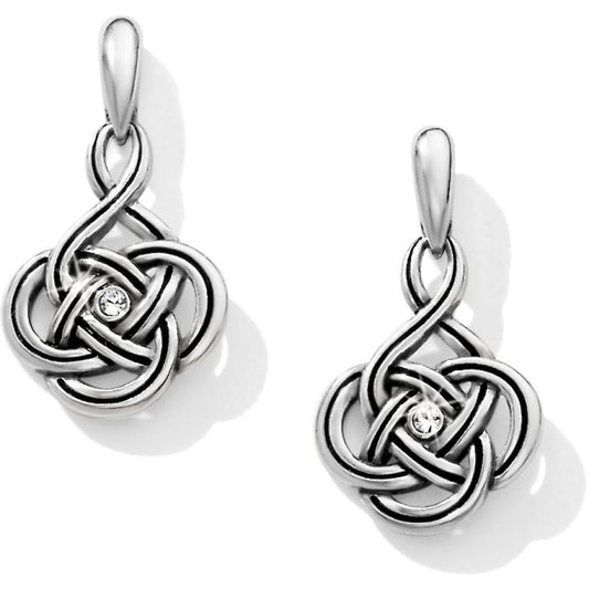 Interlok Petite Post Drop Earrings — Silver