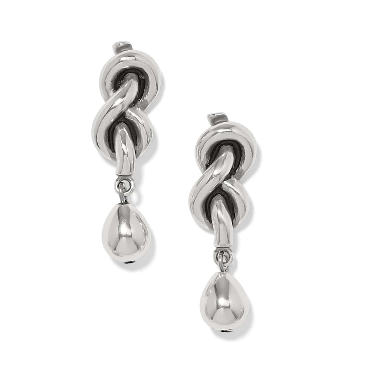 Interlok Single Knot Drop Earrings — Silver
