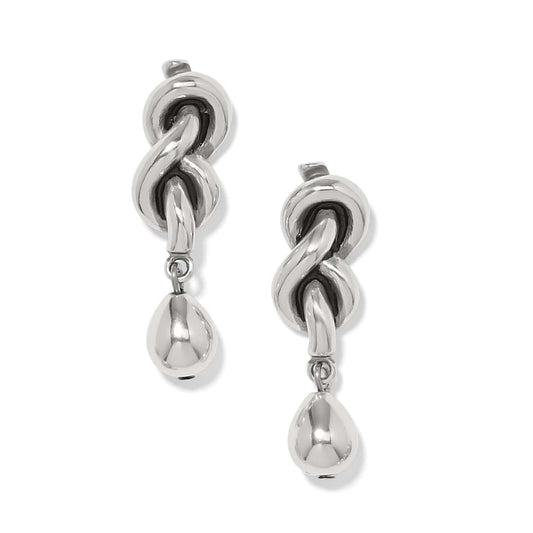 Interlok Single Knot Drop Earrings — Silver