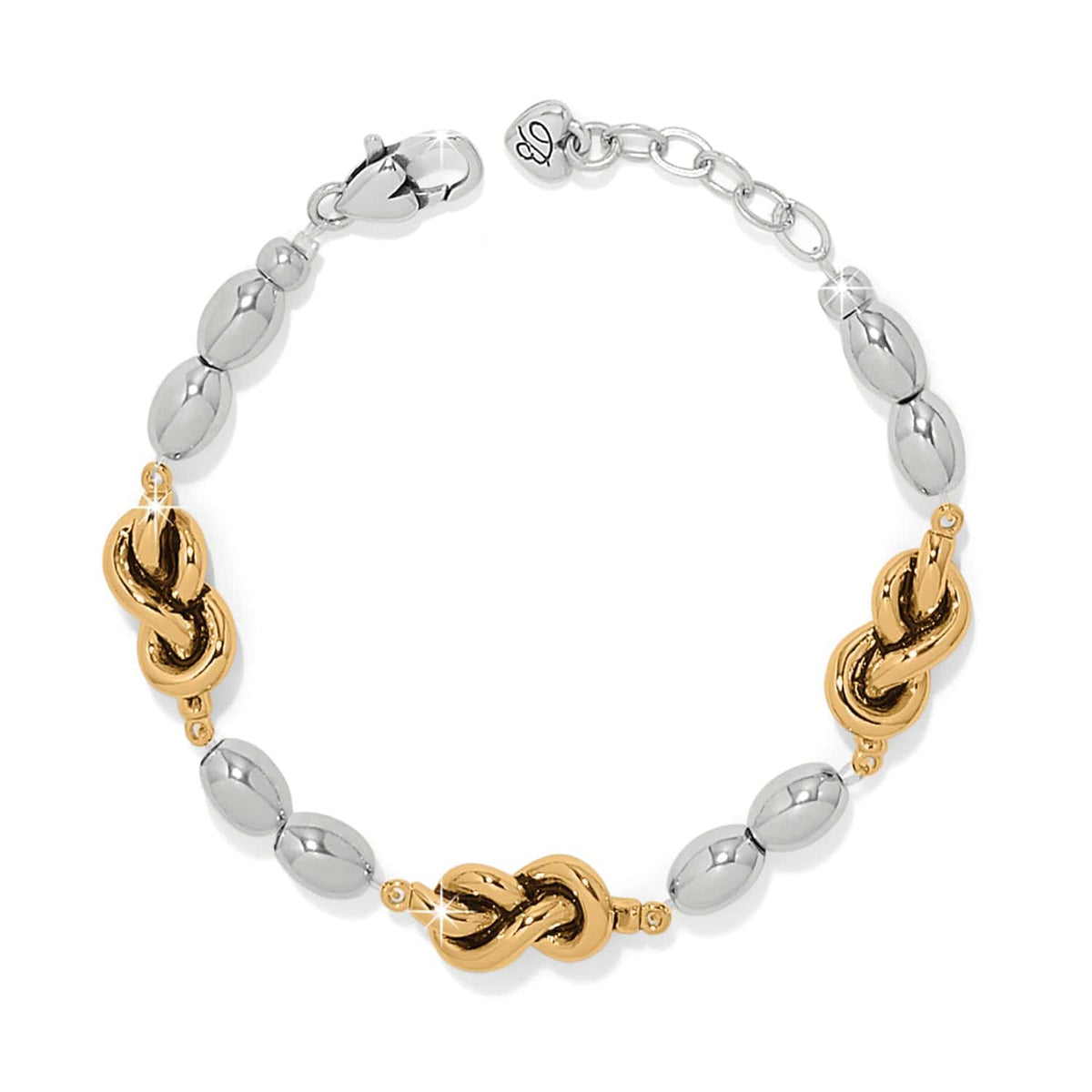 Interlok Single Knot Drops Bracelet — Silver-Gold