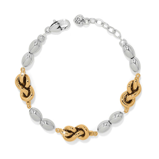 Interlok Single Knot Drops Bracelet — Silver-Gold