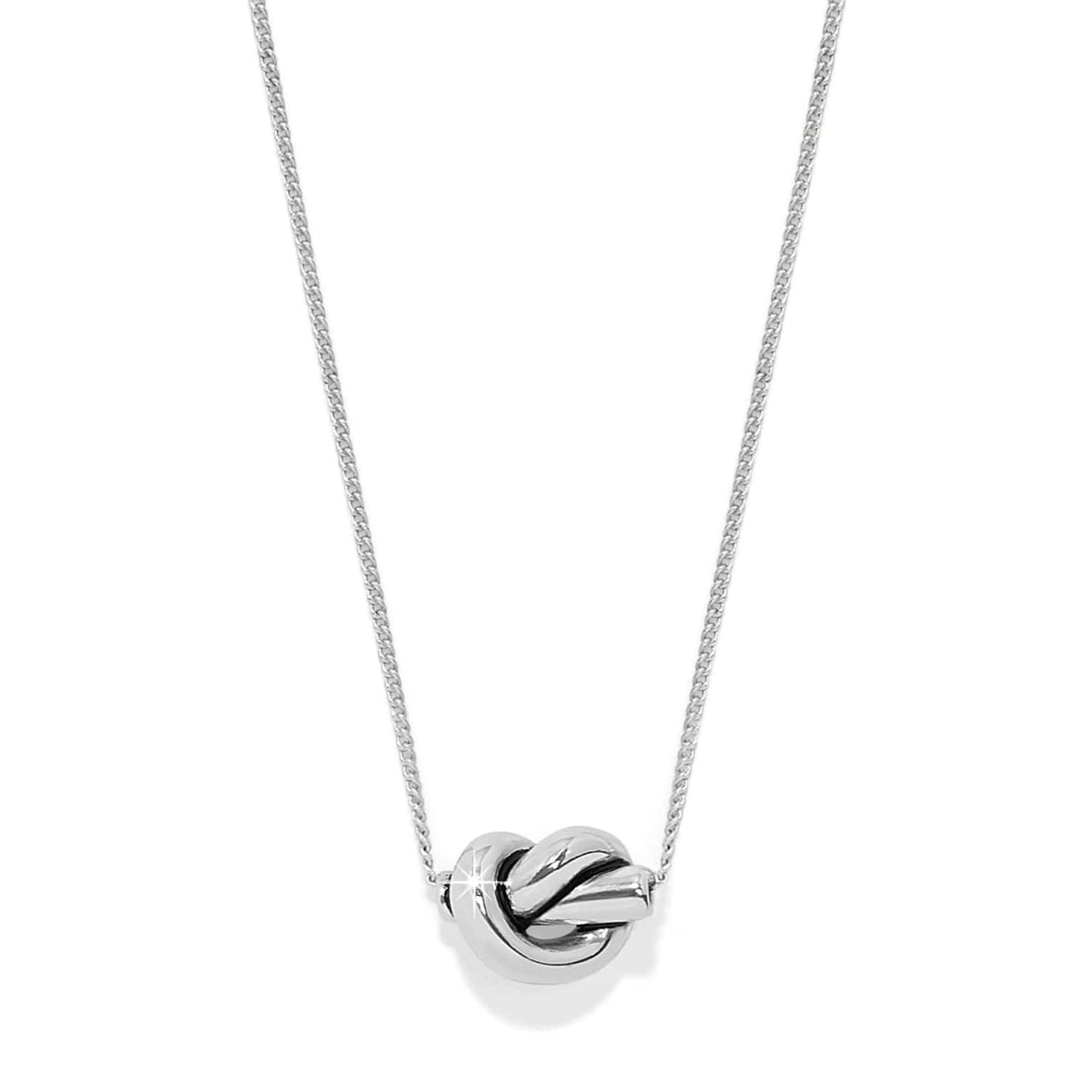 Interlok Single Knot Mini Necklace — Silver