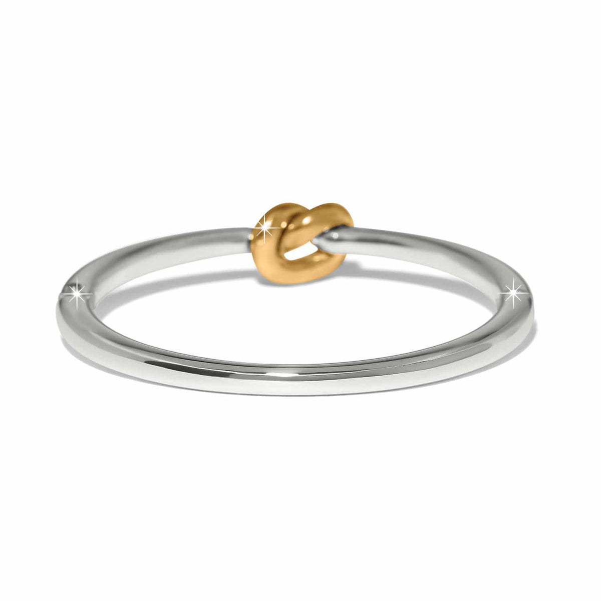 Interlok Single Knot Two Tone Hinged Bangle by Brighton