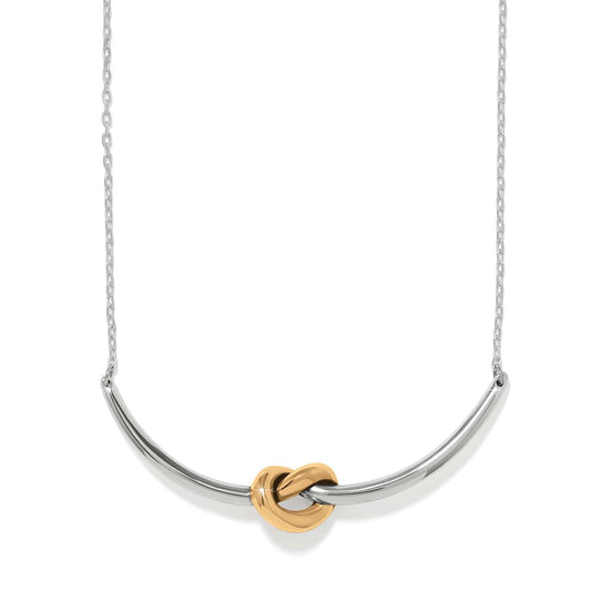Interlok Single Knot Two Tone Necklace — Silver-Gold