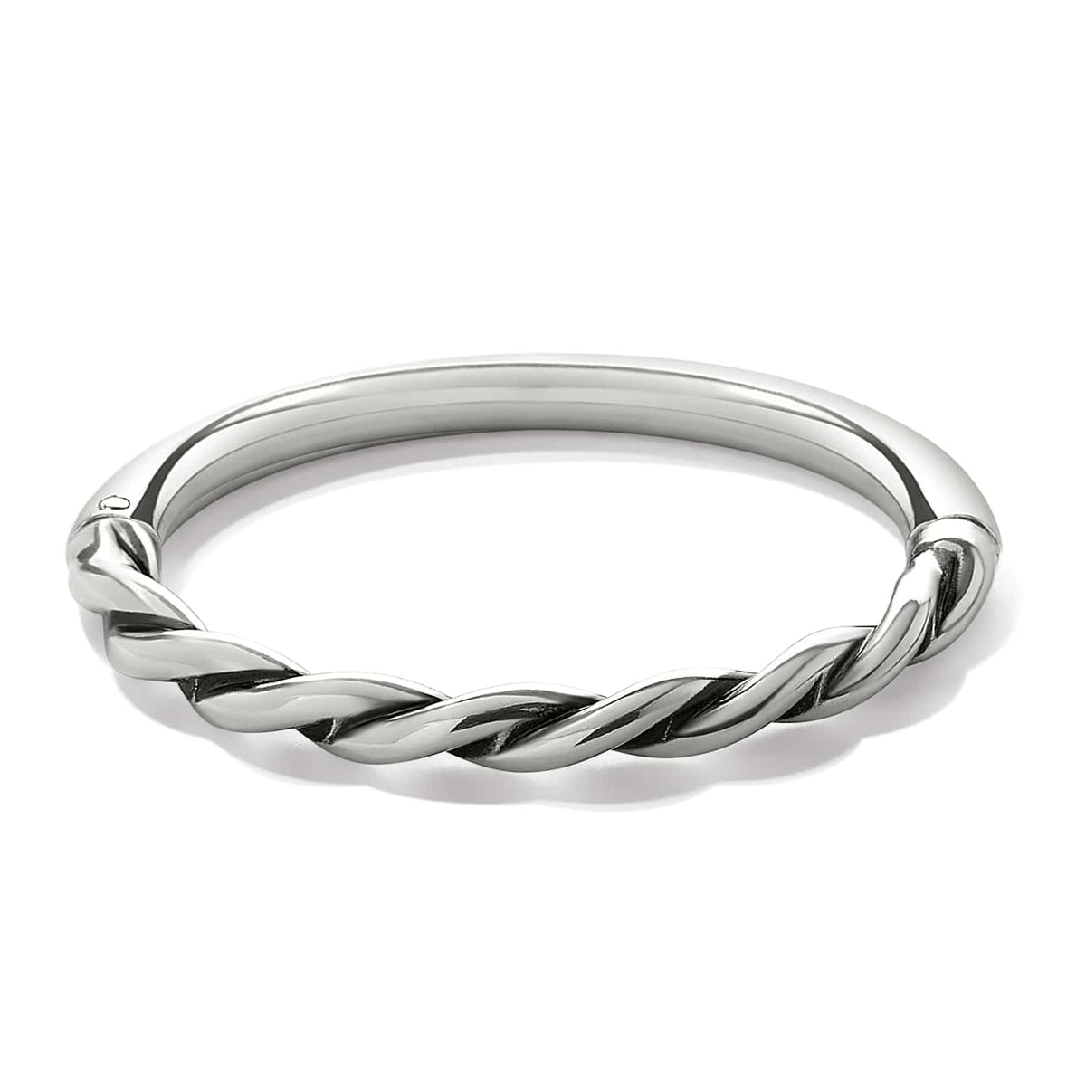 Interlok Twist Hinged Bangle — Silver