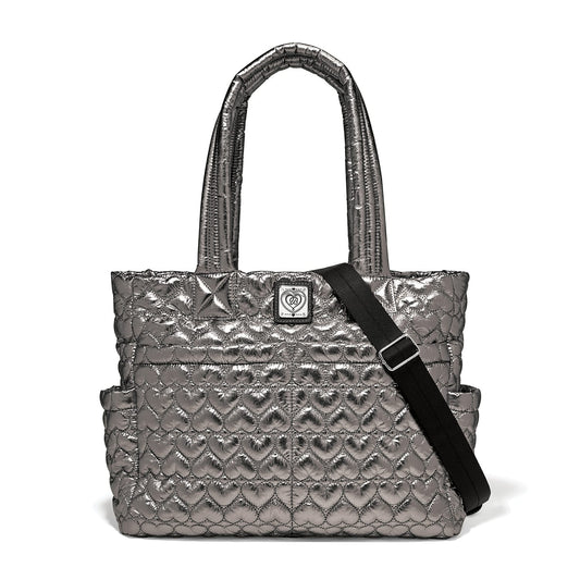 Kameron Metallic Utility Tote — Pewter