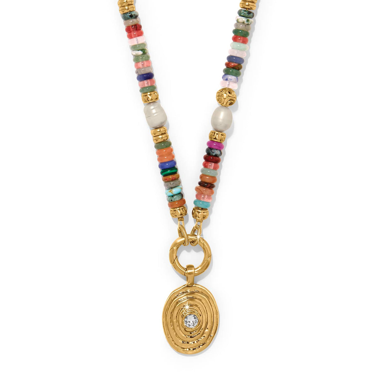 Kosmos Chroma Token Charm Necklace — Gold-Multi