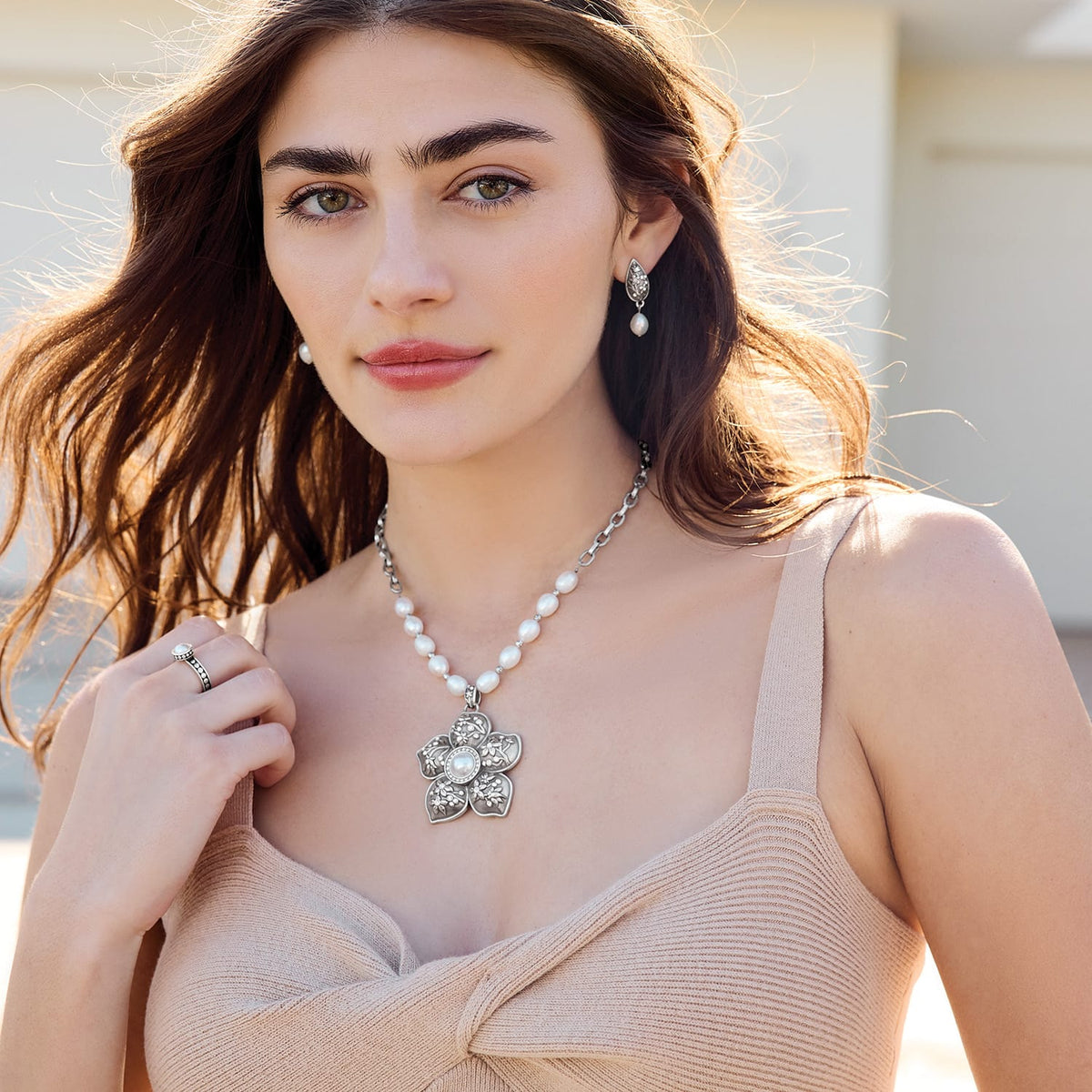 Kyoto In Bloom Pearl Necklace by Brighton