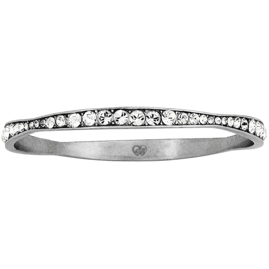 Light Hearted Crystal Bangle — Silver