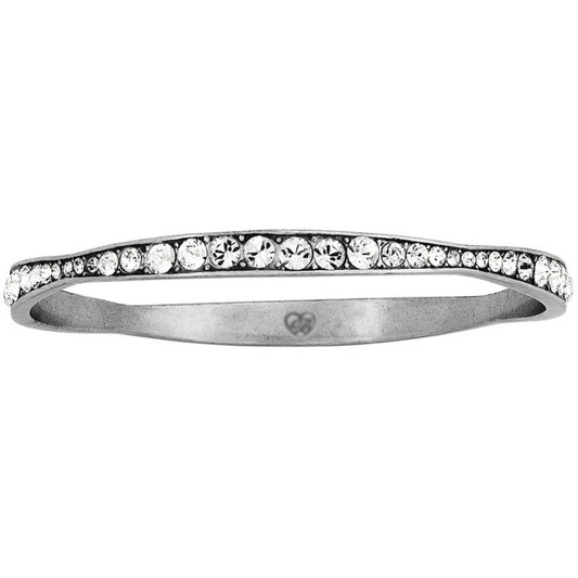 Light Hearted Crystal Bangle — Silver