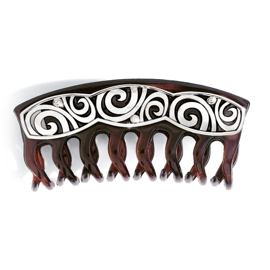 London Groove Large Hair Clip — Silver-Brown
