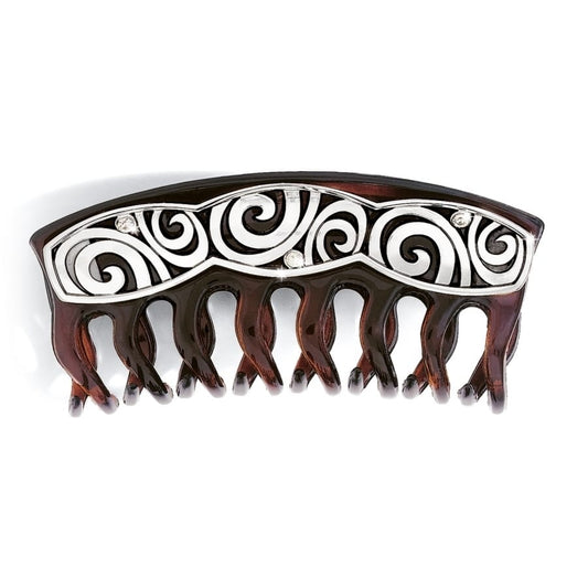 London Groove Large Hair Clip — Silver-Brown