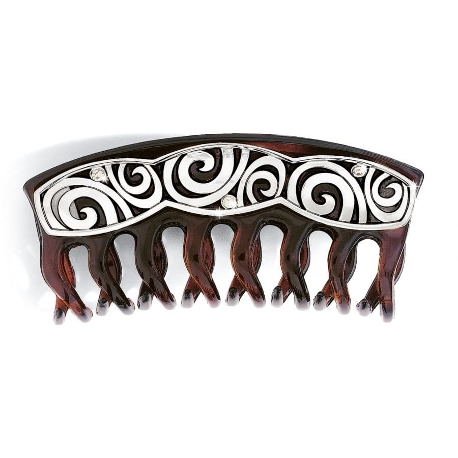 London Groove Large Hair Clip — Silver-Black
