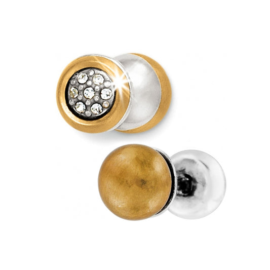 Massandra Reversible Post Earrings — Silver-Gold