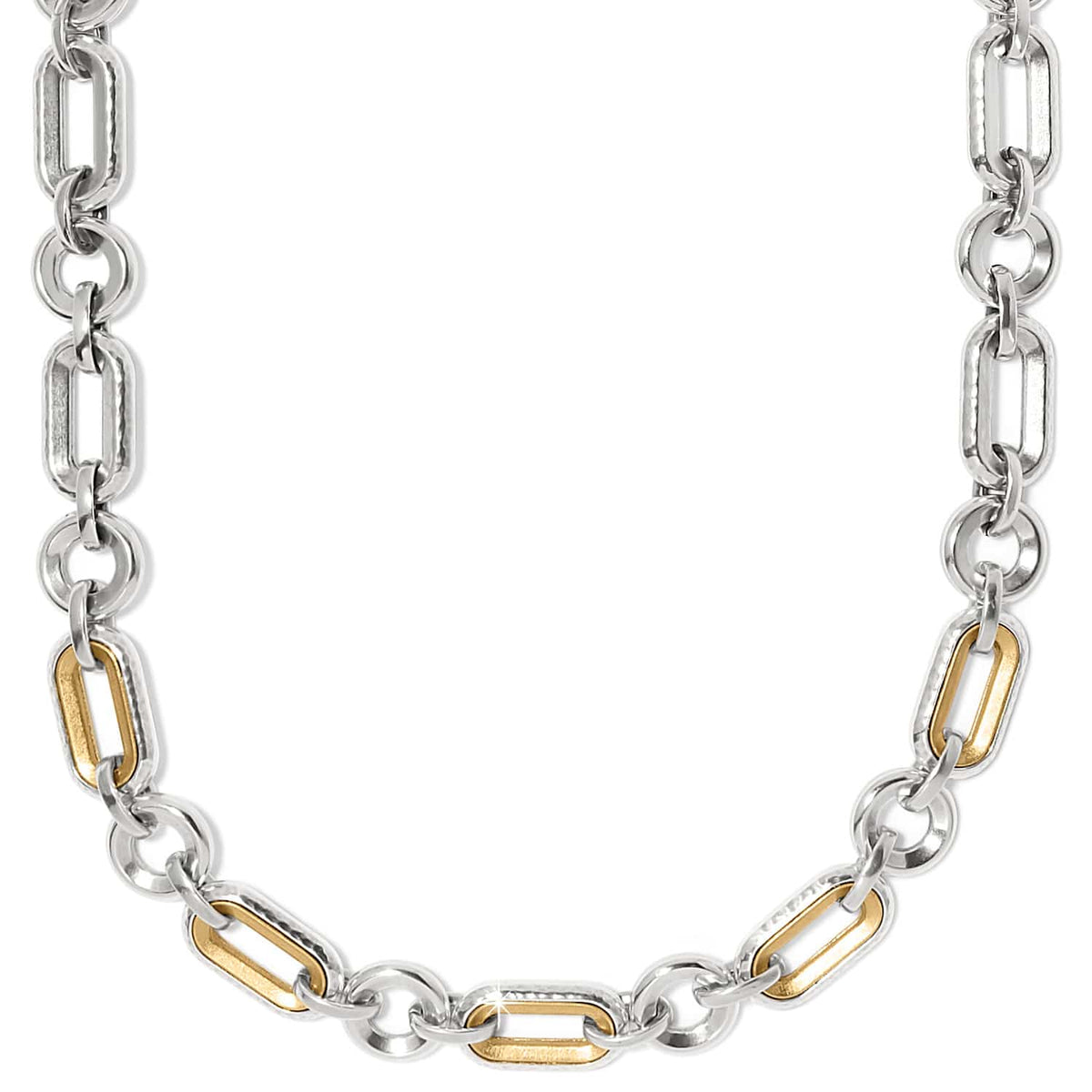 Medici Link Two Tone Necklace — Silver-Gold