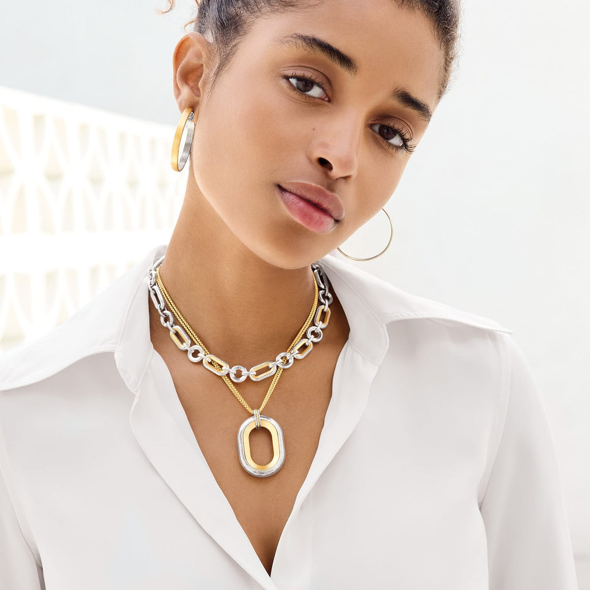 Medici Link Two Tone Necklace by Brighton