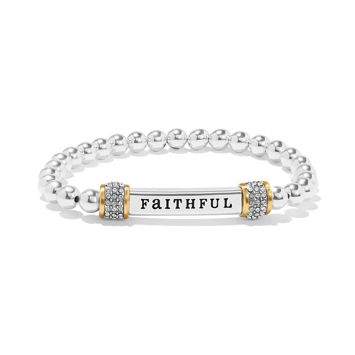 Meridian Faithful Two Tone Stretch Bracelet — Silver-Gold