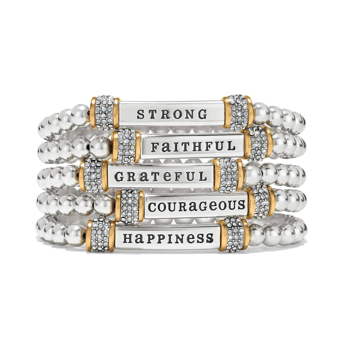 Meridian Faithful Two Tone Stretch Bracelet by Brighton