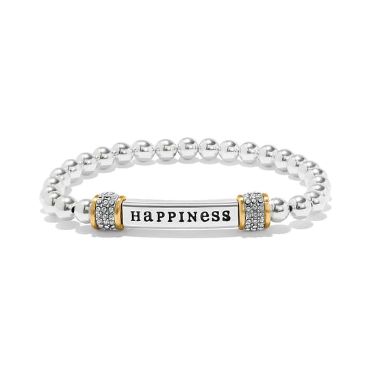 Meridian Happiness Two Tone Stretch Bracelet — Silver-Gold