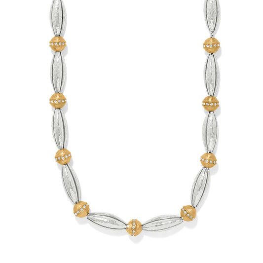 Meridian Orbit Bead Necklace — Silver-Gold