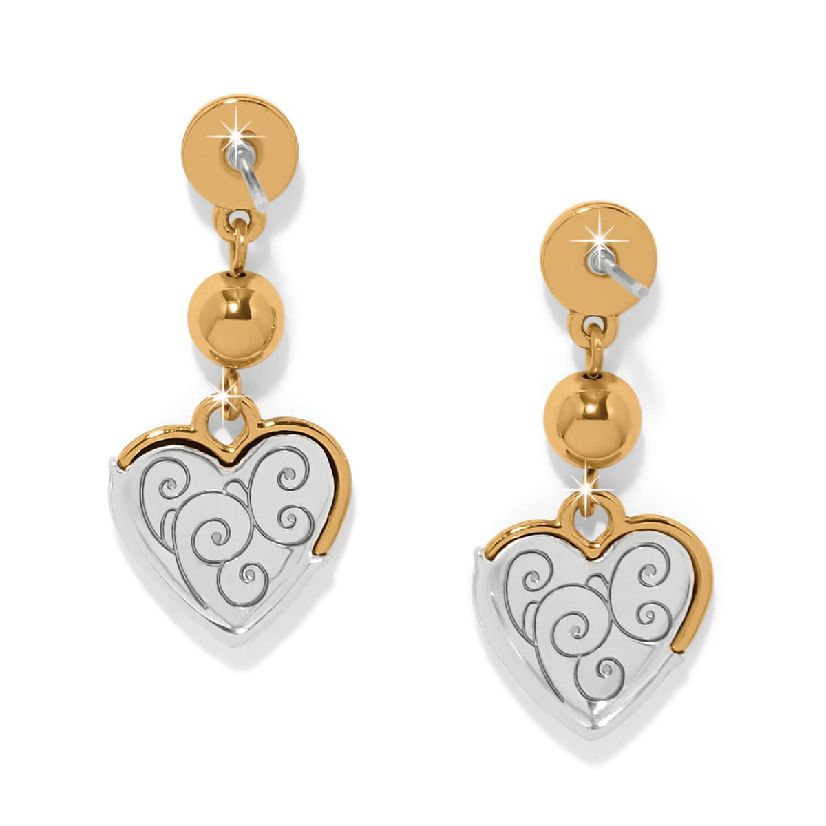 Meridian Petite Heart Wave Post Earrings — Silver