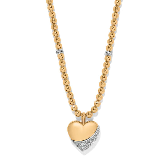 Meridian Petite Wave Heart Necklace — Gold