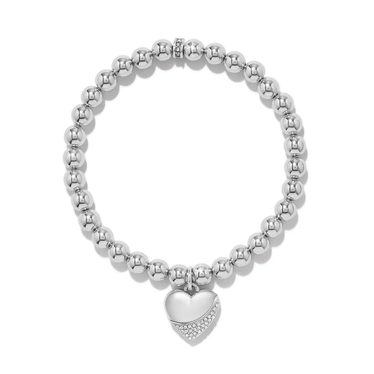 Meridian Petite Wave Heart Stretch Bracelet — Silver
