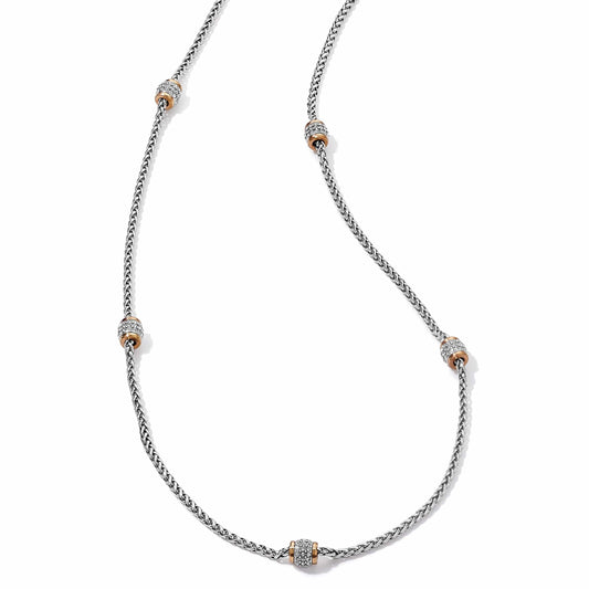 Meridian Two Tone Long Necklace — Silver-Gold
