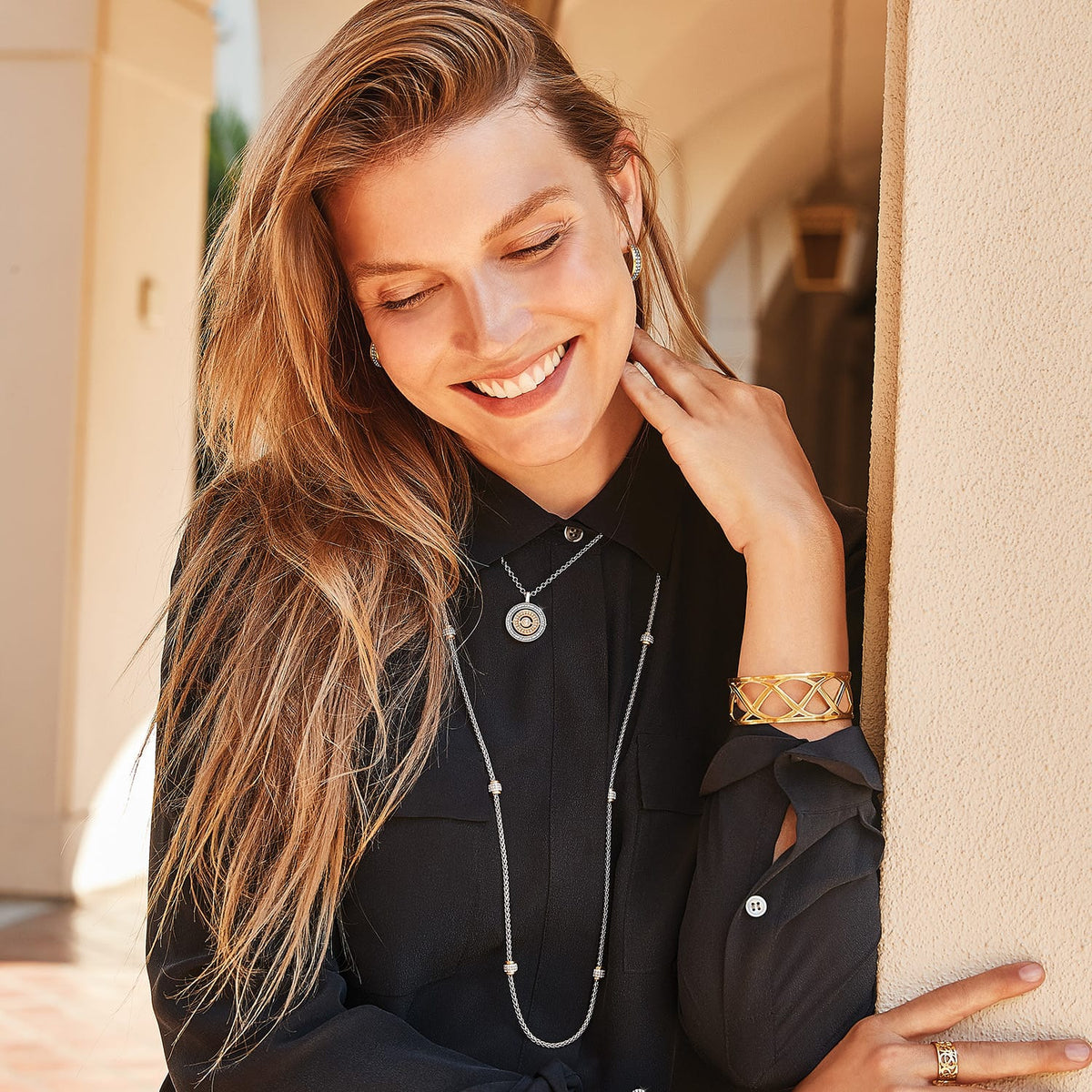 Meridian Two Tone Long Necklace by Brighton