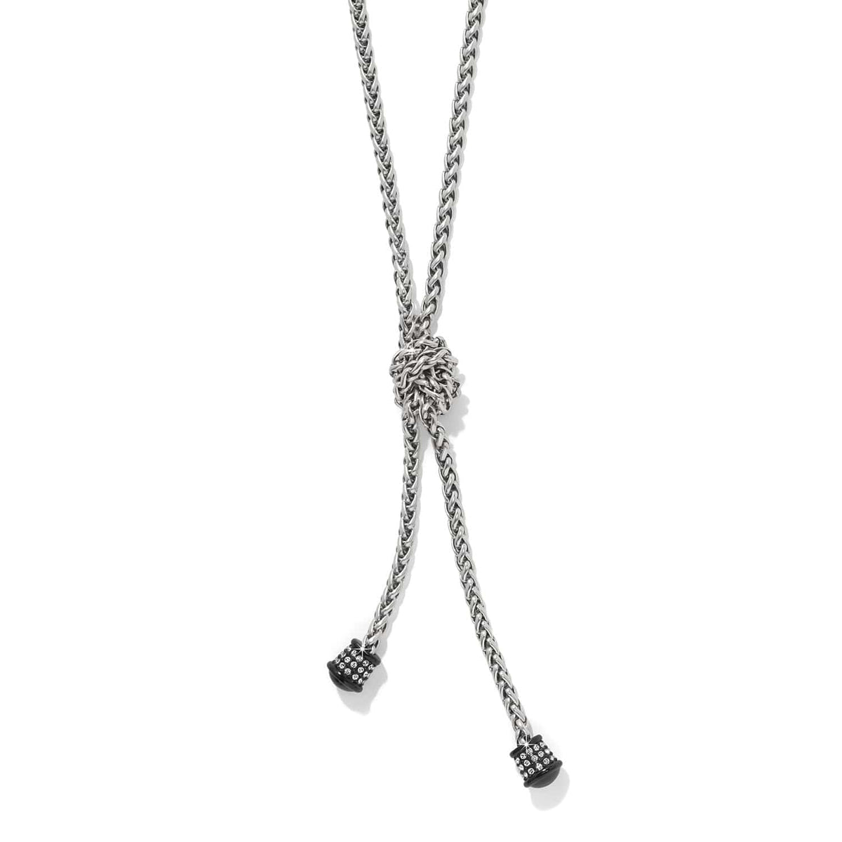 Meridian Ventus Black Y Necklace — Silver-Black