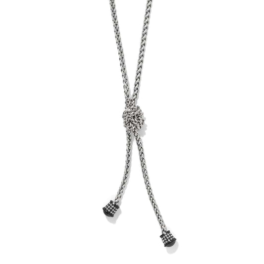 Meridian Ventus Black Y Necklace — Silver-Black