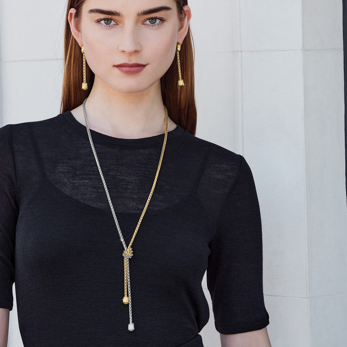 Meridian Ventus Two Tone Y Necklace by Brighton