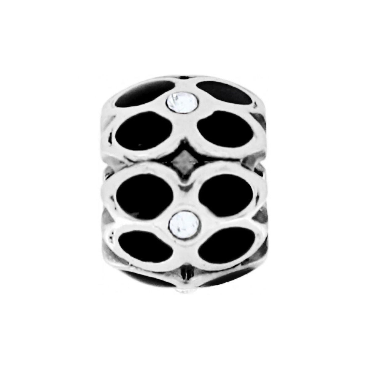 Mini Ring Of Flower Bead — Silver-White