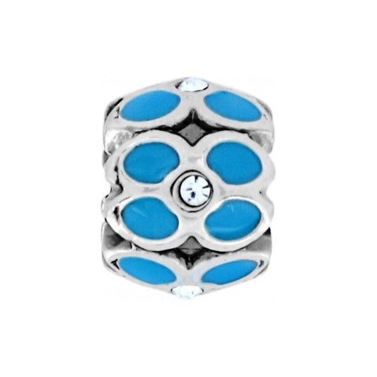 Mini Ring Of Flower Bead — Silver-Turquoise