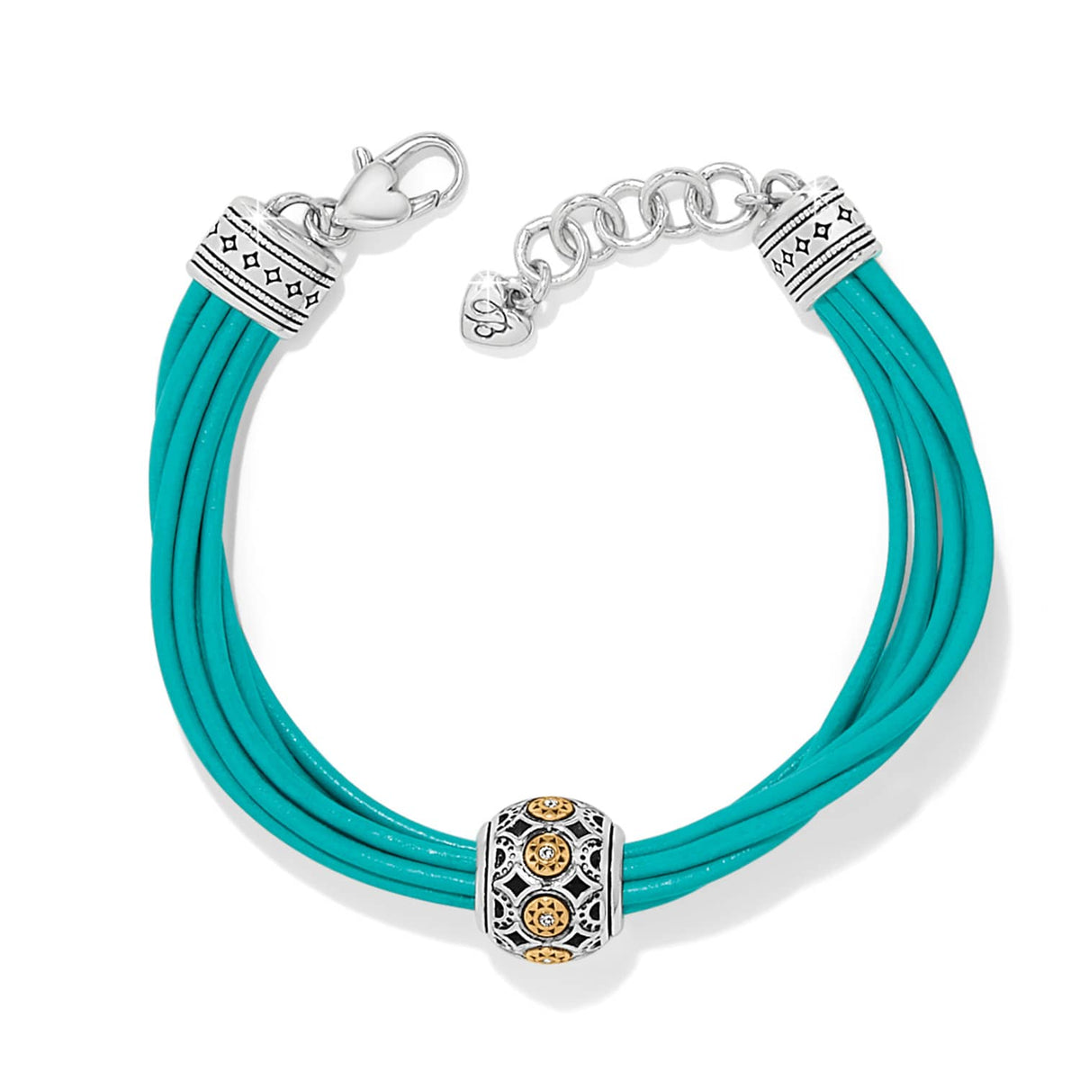 Mosaic Cerrillos Leather Bracelet — Turquoise