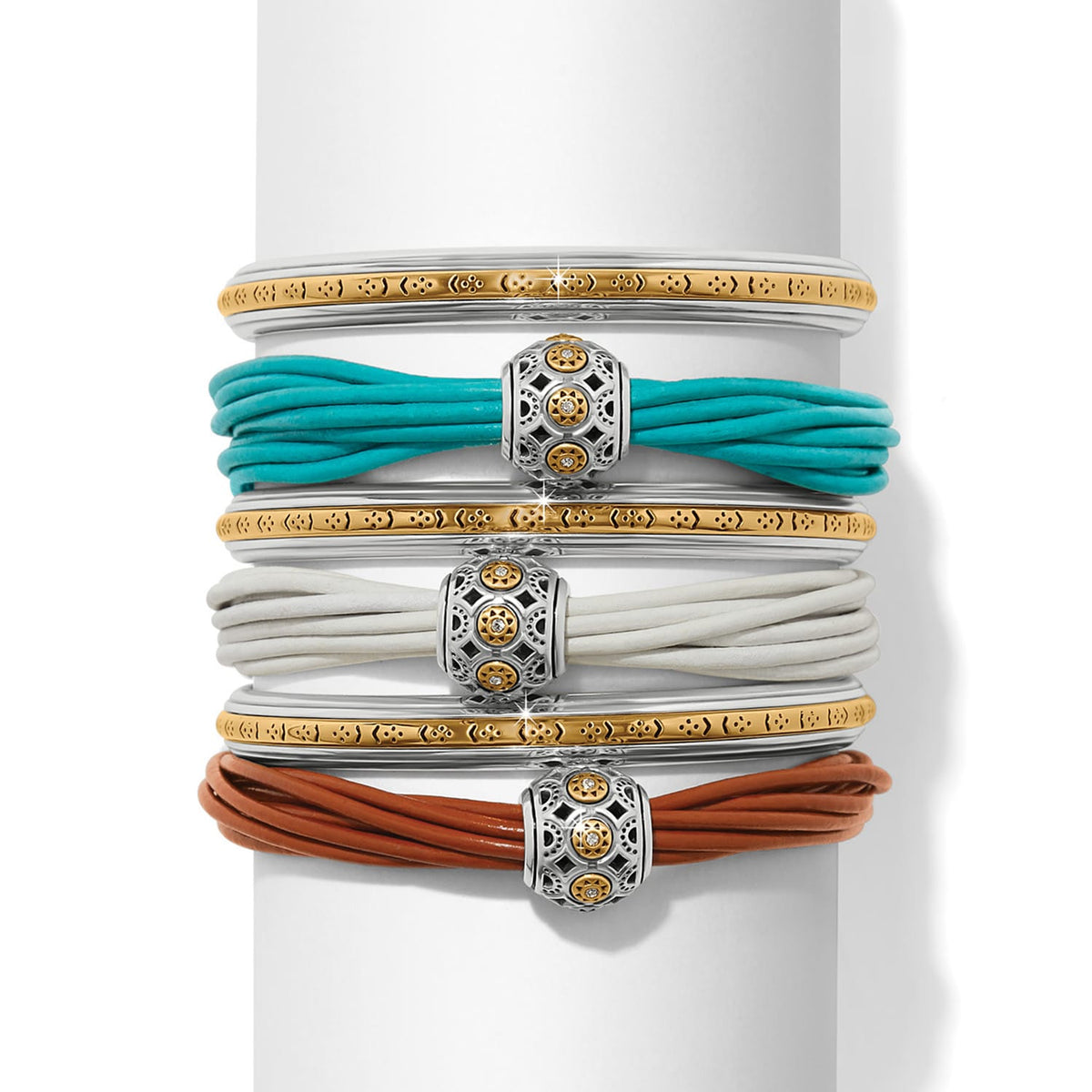 Mosaic Cerrillos Leather Bracelet — White