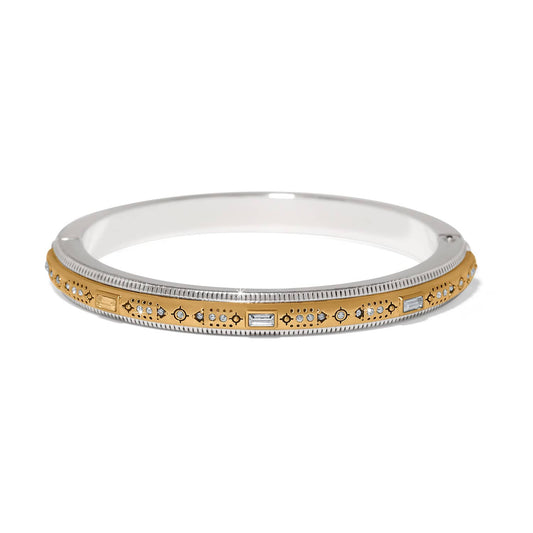 Mosaic Nova Hinged Bangle — Silver-Gold