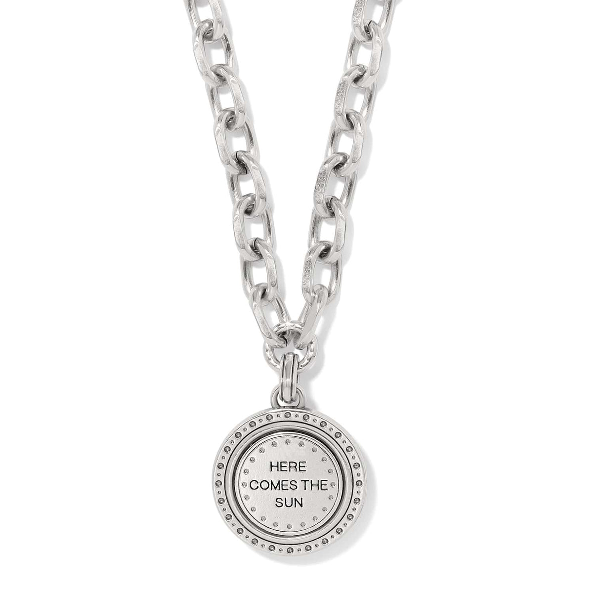 Mosaic Round Two Tone Pendant Necklace by Brighton