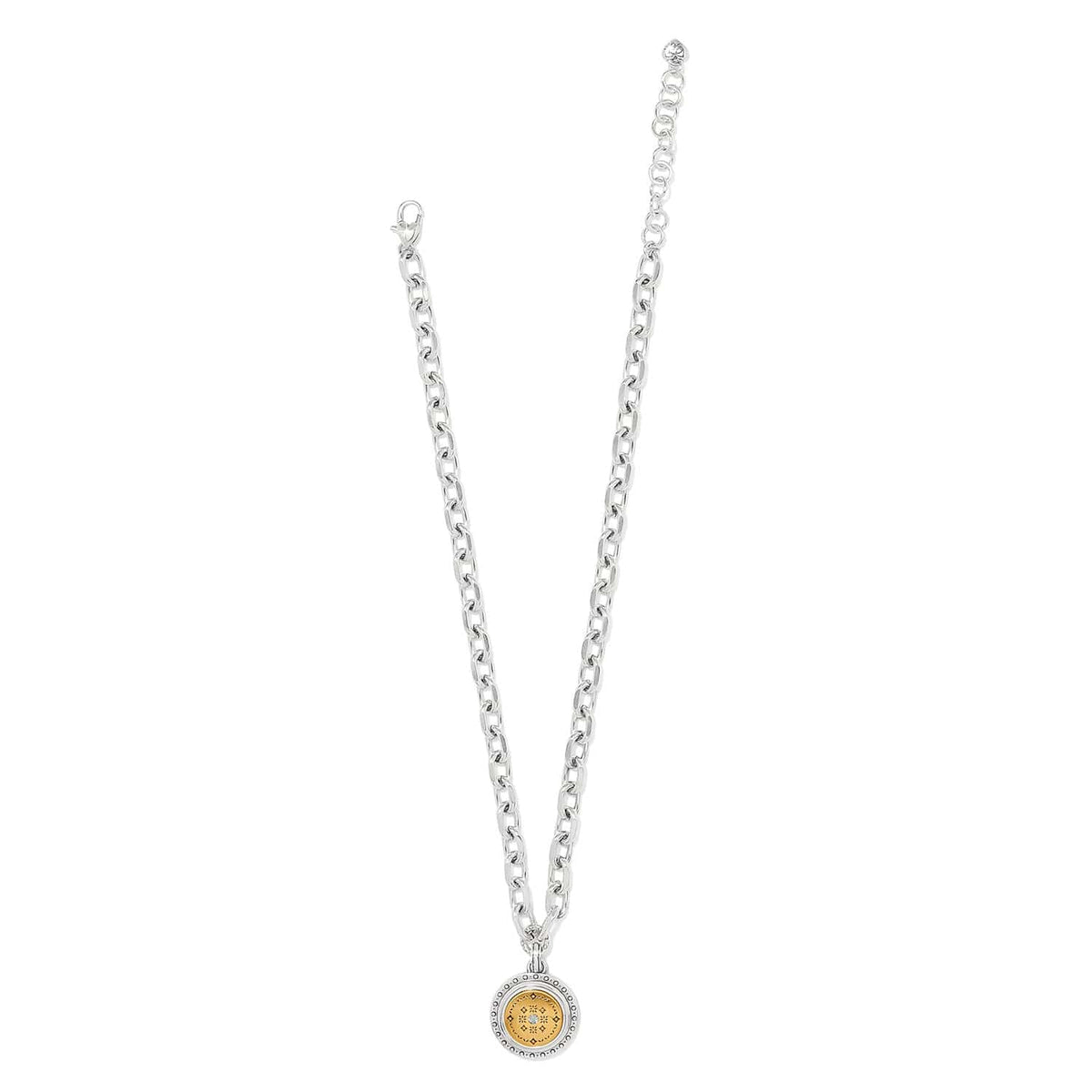 Mosaic Round Two Tone Pendant Necklace by Brighton